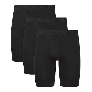 Men's Hanes Originals 3-Pack Ultimate SuperSoft Long Leg Boxer Briefs