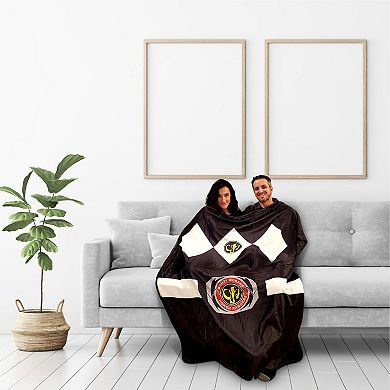 Bazillion Dreams Mighty Morphin Black Ranger Fleece Soft Throw Blanket, Measures 45 x 60 inch