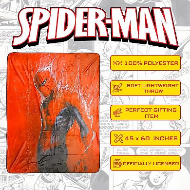 Marvel Spider-man Fleece Softest Comfy Throw Blanket For Adults & Kids, Measures 60 X 45 Inches
