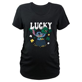 Disney's Lilo & Stitch Lucky Pot Of Gold Maternity Graphic Tee