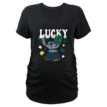 Disney's Lilo & Stitch Lucky Pot Of Gold Maternity Graphic Tee