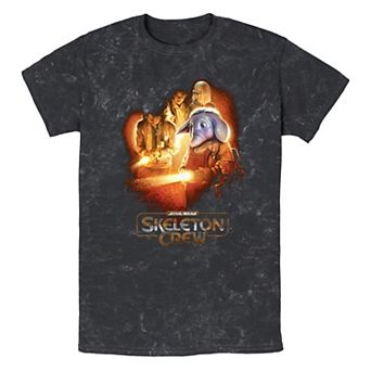 Men's Star Wars Skeleton Crew Looking In The Dark Graphic Tee