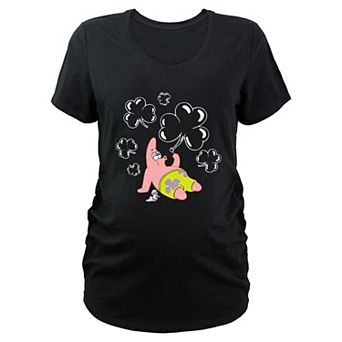 Maternity Nickelodeon SpongeBob SquarePants Patrick Shamrock Bubbles Graphic Tee