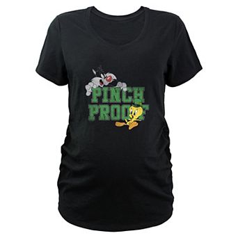 Maternity Looney Tunes Sylvester And Tweety Bird Pinch Proof Graphic Tee
