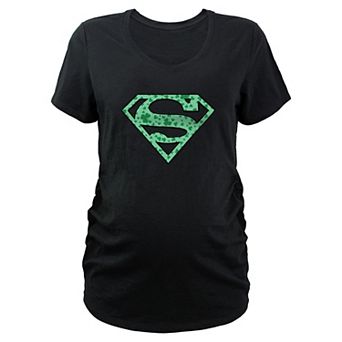 Maternity DC Comics Superman Shamrock Print Logo Graphic Tee