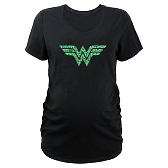 Maternity DC Comics Wonder Woman Shamrock Print Logo Graphic Tee