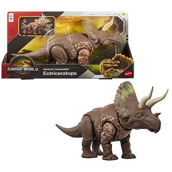 Mattel Jurassic World Rebirth Gigantic Thrashers Eotriceratops Dinosaur Figure Toy