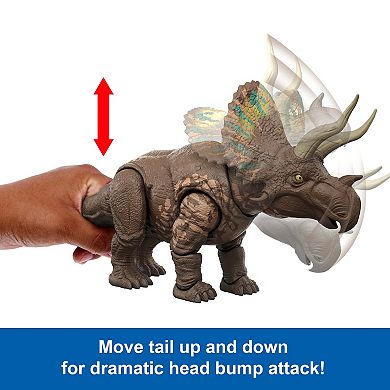 Mattel Jurassic World Rebirth Gigantic Thrashers Eotriceratops Dinosaur Figure Toy