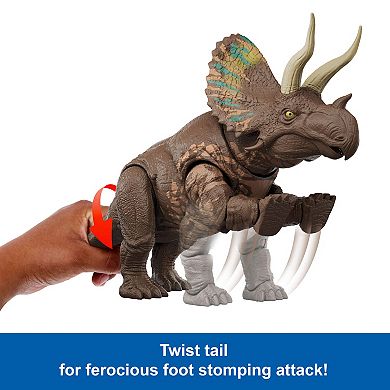 Mattel Jurassic World Rebirth Gigantic Thrashers Eotriceratops Dinosaur Figure Toy
