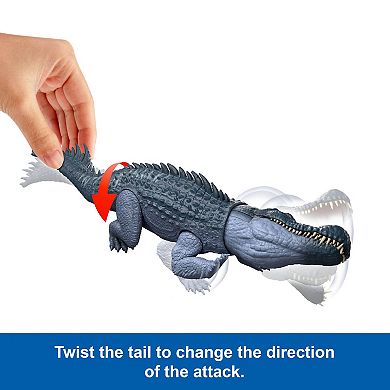 Mattel Jurassic World Purussaurus Dinosaur Figure Toy with Tail Activated Attack