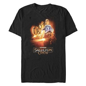 Men's Star Wars Skeleton Crew Looking In The Dark Graphic Tee