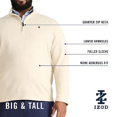 Big & Tall IZOD Sweater Fleece Quarter Zip Pullover