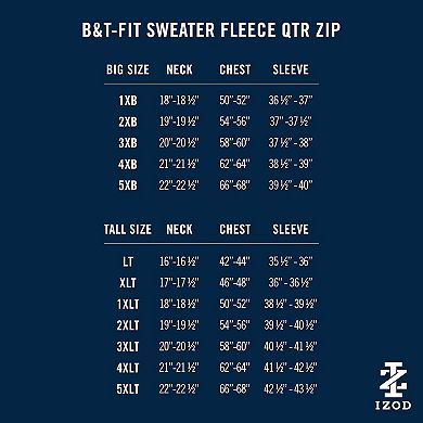 Big & Tall IZOD Sweater Fleece Quarter Zip Pullover