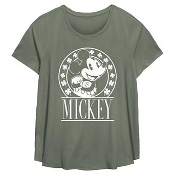 Disney's Mickey Mouse Lucky Stamp Plus Size Flowy Graphic Tee