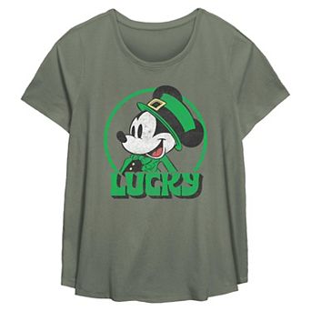 Disney's Mickey Mouse Lucky Mouse Plus Size Flowy Graphic Tee