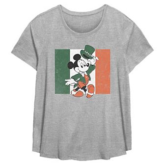 Disney's Mickey Mouse Ireland Flag Plus Size Flowy Graphic Tee