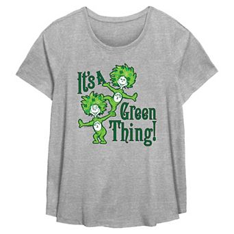 Plus Size Dr. Seuss Thing 1 And Thing 2 It's A Green Thing Flowy Graphic Tee