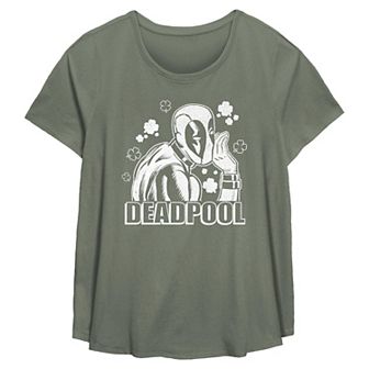 Plus Size Marvel Deadpool Lucky Secret Flowy Graphic Tee