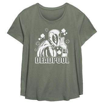 Plus Size Marvel Deadpool Lucky Secret Flowy Graphic Tee