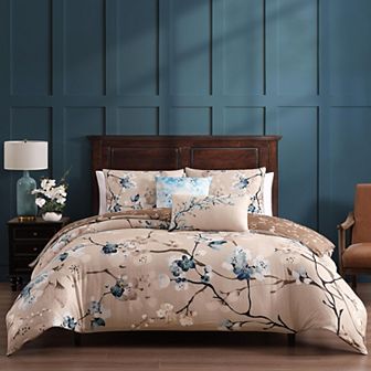 Bebejan Blue Blossom 5 pc Reversible Comforter Set