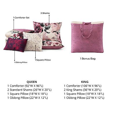 Bebejan Plum Haze 5 Piece Reversible Comforter Set