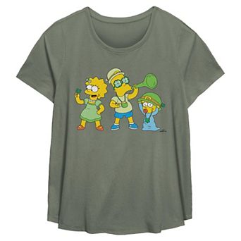 Plus Size The Simpsons St. Patrick's Day Party Flowy Graphic Tee