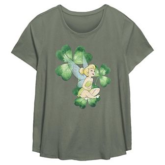 Disney's Tinker Bell Shamrock Plus Size Flowy Graphic Tee