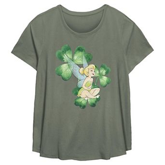 Disney's Tinker Bell Shamrock Plus Size Flowy Graphic Tee