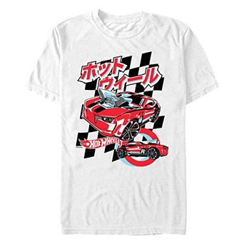 Men's Hot Wheels Checkered Background Graphic Tee