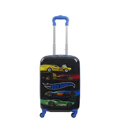Mattel Ful Hot Wheels 20.5" hard side kids spinner carry-on luggage