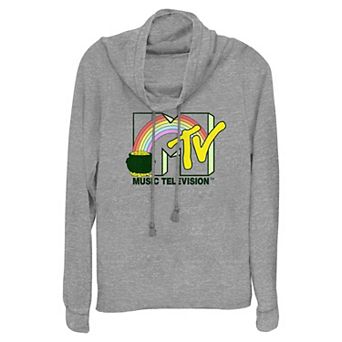 Women's MTV Pot Of Gold Cowlneck Graphic Lightweight Long Sleeve