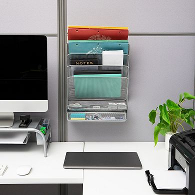 Mind Reader 4-Tier Vertical Wall Mount File Storage