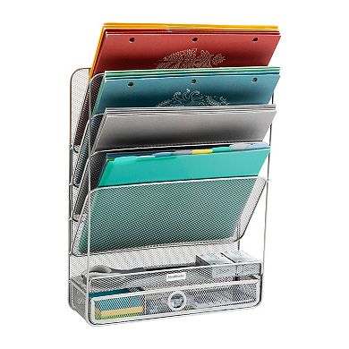 Mind Reader 4-Tier Vertical Wall Mount File Storage
