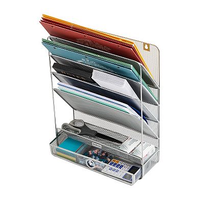 Mind Reader 4-Tier Vertical Wall Mount File Storage