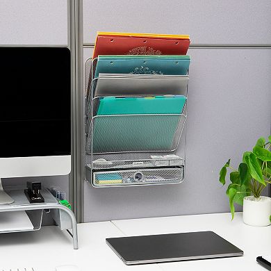 Mind Reader 4-Tier Vertical Wall Mount File Storage