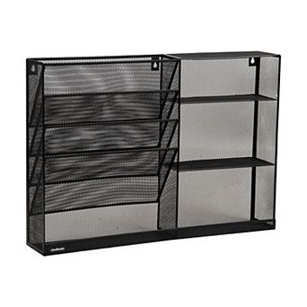 Mind Reader 4 tier Vertical Wall Mount File Storage with Shelves