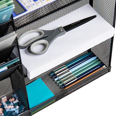 Mind Reader 4-Tier Vertical Wall Mount File Storage with Shelves