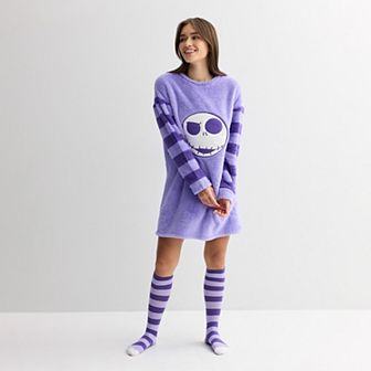 Juniors' Disney's The Nightmare Before Christmas Jack Skellington Applique & Embroidery Sleepshirt with Socks