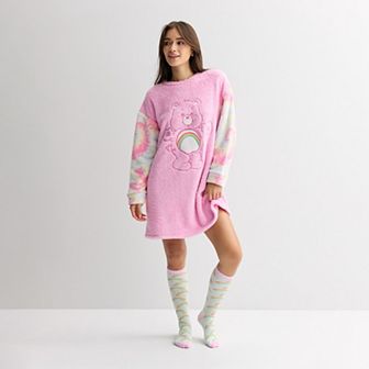 Juniors' Care Bears Cheer Bear Applique & Embroidery Sleepshirt with Socks