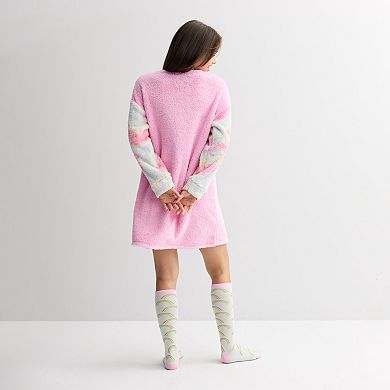 Juniors' Care Bears Cheer Bear Applique & Embroidery Sleepshirt with Socks