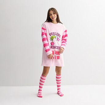 Juniors' "Feeling Grinchy" Dr. Suess' The Grinch Dorm Dress & Socks Set