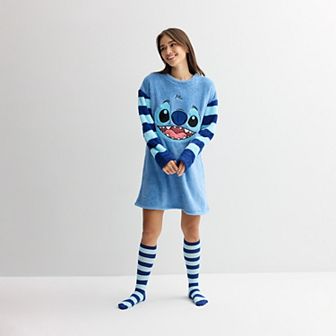 Juniors' Disney's Lilo & Stitch Big Face Sleepshirt with Socks