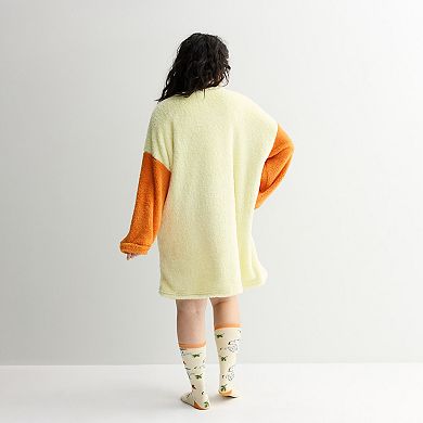 Plus Size Peanuts Snoopy Fall Harvest Leaves Dorm Dress & Socks Set