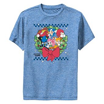 Boys 8-20 Sonic The Hedgehog And Friends Christmas Wreath Performance Graphic Tee