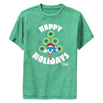 Boys 8-20 Sonic The Hedgehog Happy Holidays Performance Graphic Tee