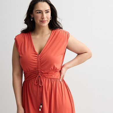 Plus Size Nine West Cinched Waist Midaxi Dress