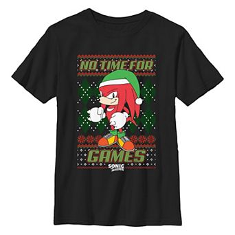 Boys 8-20 Sonic The Hedgehog Knuckles No Time For Games Graphic Tee