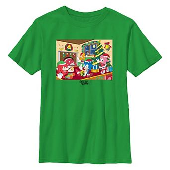 Boys 8-20 Sonic The Hedgehog And Friends Christmas Scene Graphic Tee