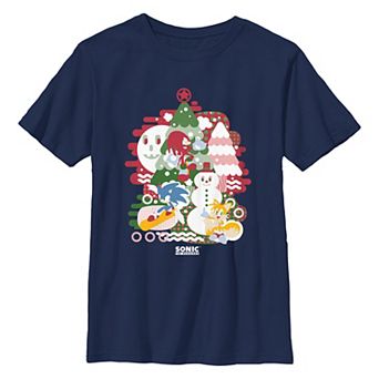 Boys 8-20 Sonic The Hedgehog Playing In The Snow Graphic Tee