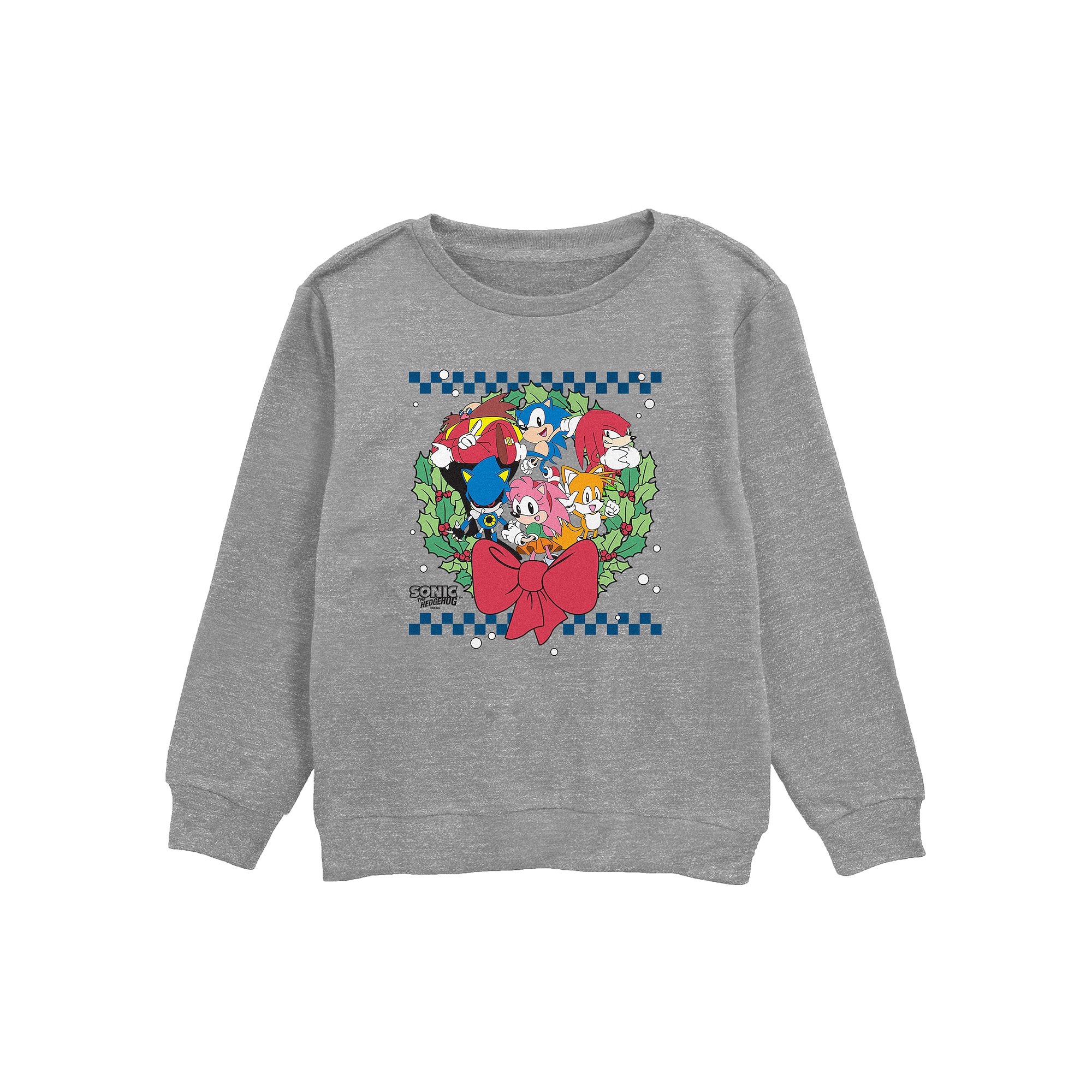 Boys 8-20 Sonic The Hedgehog And Friends Christmas Wreath Fleece Sweatshirt